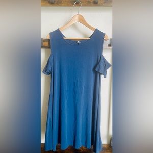 Old Navy Shift Dress With Short Sleeve Open Shoulder Blue Size LP